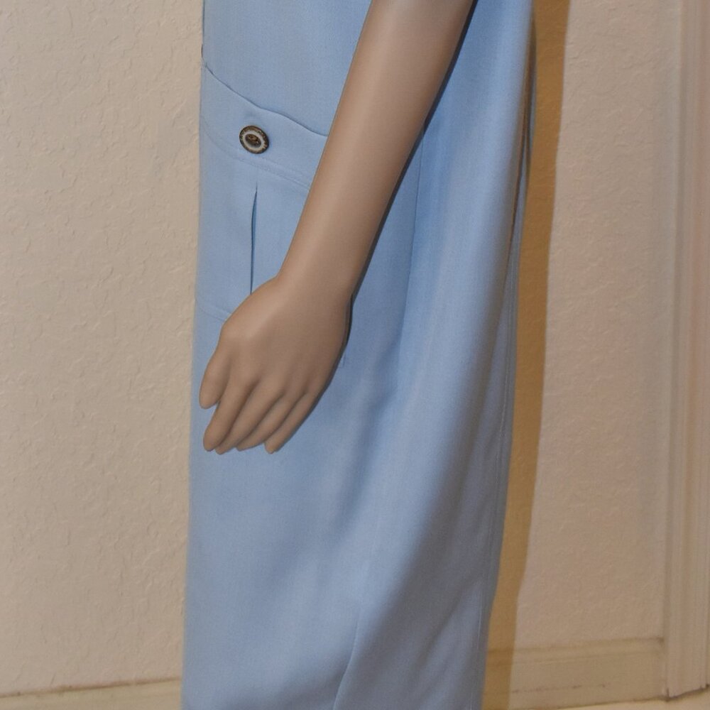 Vintage Lafayette Collection light blue dress US 8 - Picture 6 of 11